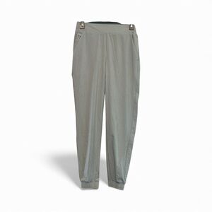 NWT Athleta Light Gray/Green Striped Brooklyn Textured Joggers Size 4